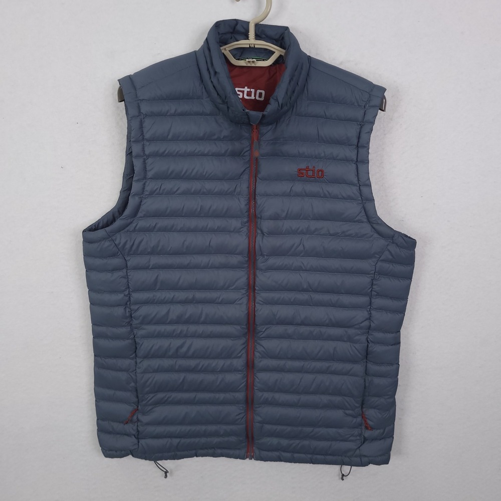 Stio Pinion  Down Puffer Vest Mens XL Gray Pertex Insulated Hiking Outdoor
